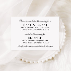Tarjeta De Recepción Bienvenida y brunch Boda de Art Deco Negro de époc