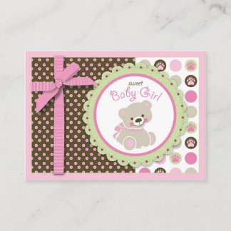 Tarjeta De Recepción Bienvenido Chica del oso recordatorio Notecard