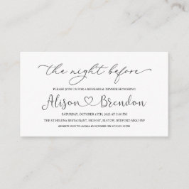 Tarjeta De Recepción Bienvenidos a la Noche Antes Enclosure Negro Blanc