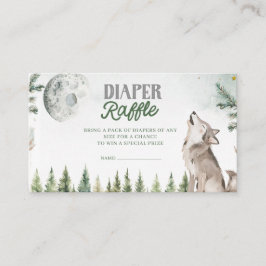Tarjeta De Recepción Bienvenidos a Pack Forest Wolf Diaper Raffle
