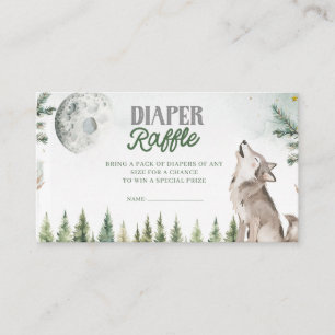 Tarjeta De Recepción Bienvenidos a Pack Forest Wolf Diaper Raffle