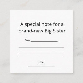 Tarjeta De Recepción Big Sister Abstract Heart Enclosure Card 