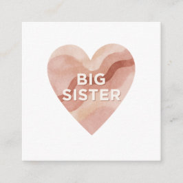 Tarjeta De Recepción Big Sister Abstract Heart Enclosure Card 