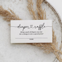 Billete Baby Shower Diaper Raffle con guión modern
