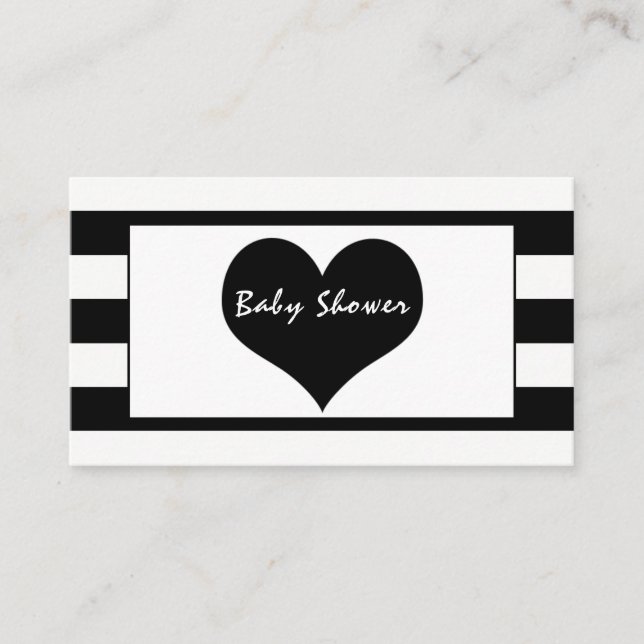 Tarjeta De Recepción Billete Baby Shower en blanco y negro de Moda mode (Anverso)