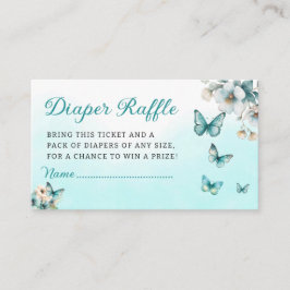 Tarjeta De Recepción Billete Cute Butterfly Baby Shower Diaper Raffle