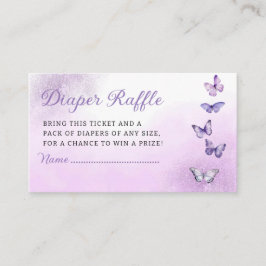 Tarjeta De Recepción Billete Cute Butterfly Baby Shower Diaper Raffle