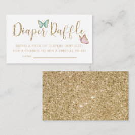 Tarjeta De Recepción Billete Cute Butterfly Baby Shower Diaper Raffle