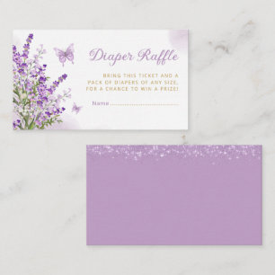 Tarjeta De Recepción Billete Cute Butterfly Baby Shower Diaper Raffle