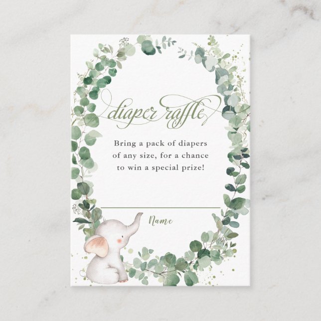 Tarjeta De Recepción Billete de 10 céntimos de moda Elephant Greenery D (Anverso)