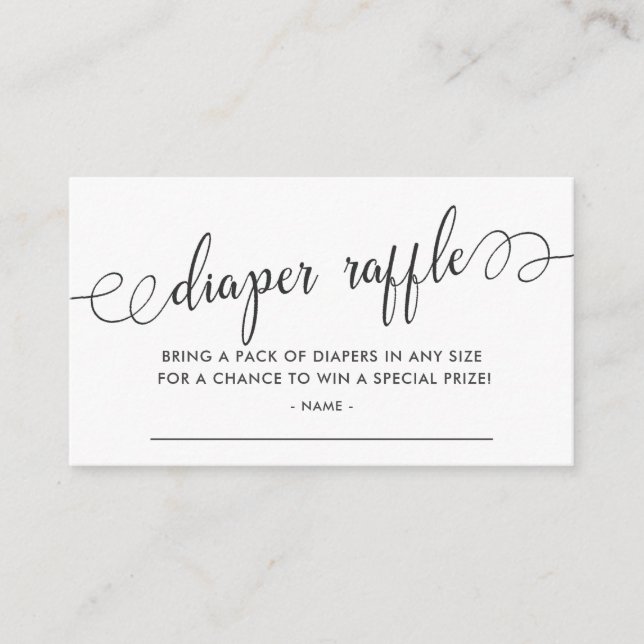 Tarjeta De Recepción Billete de Baby Shower Diaper Raffle (Anverso)