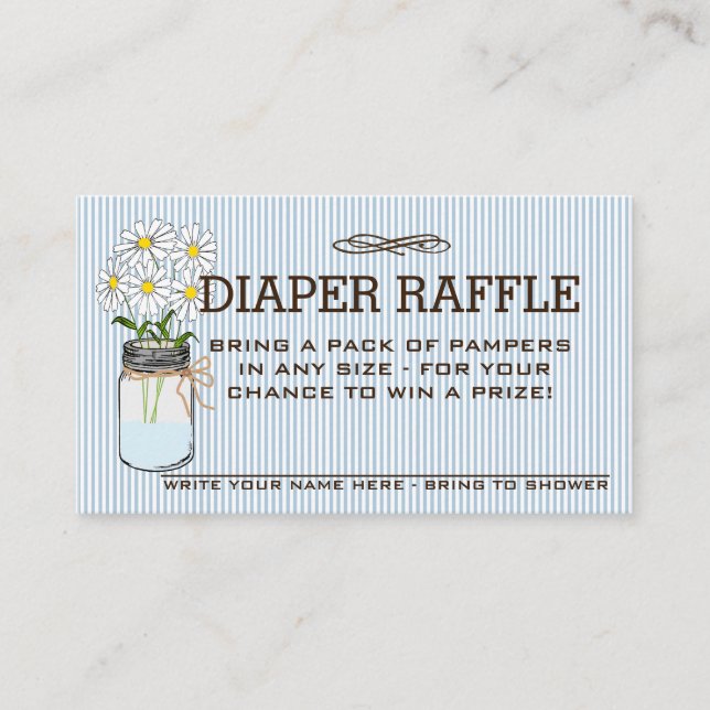 Tarjeta De Recepción Billete de Baby Shower Diaper Raffle | (Anverso)