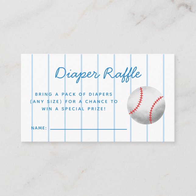 Tarjeta De Recepción Billete de Baby Shower Diaper Raffle (Anverso)
