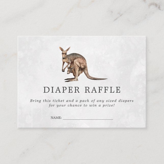 Tarjeta De Recepción Billete de Baby Shower Diaper Raffle | Bebé cangur (Anverso)