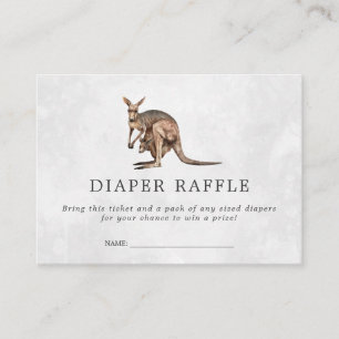 Tarjeta De Recepción Billete de Baby Shower Diaper Raffle   Bebé cangur