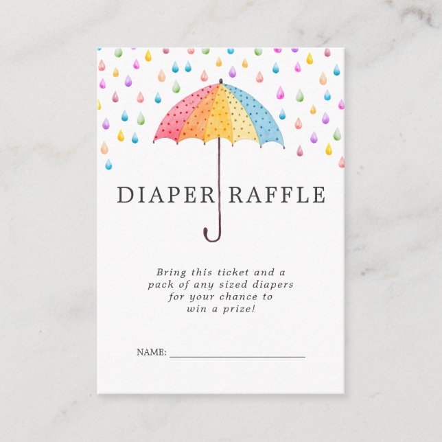 Tarjeta De Recepción Billete de Baby Shower Diaper Raffle | Bebé Sprink (Anverso)
