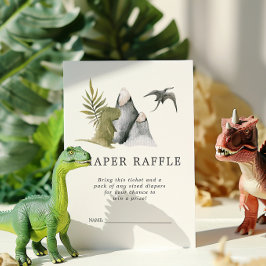 Tarjeta De Recepción Billete de Baby Shower Diaper Raffle | Dinosaurio