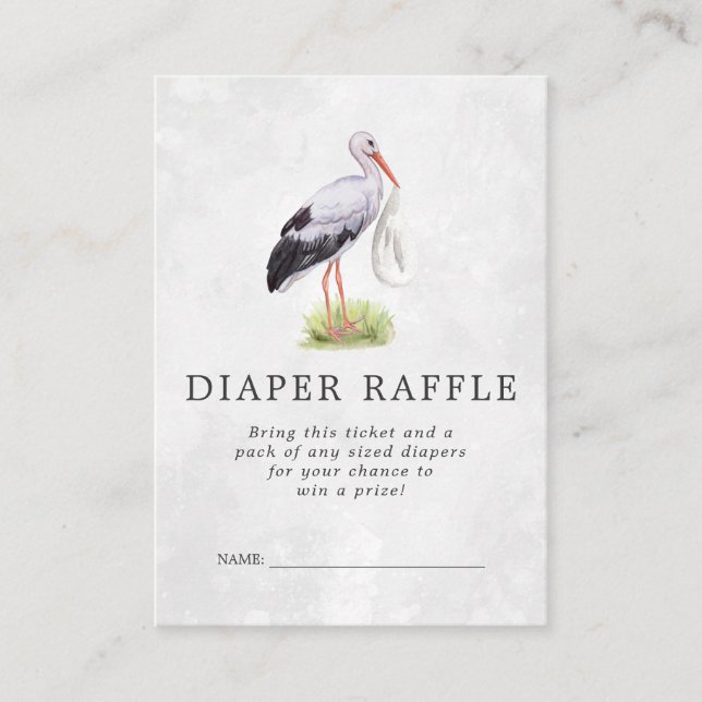 Tarjeta De Recepción Billete de Baby Shower Diaper Raffle | Entrega de  (Anverso)