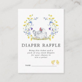Tarjeta De Recepción Billete de Baby Shower Diaper Raffle | Pollos flor