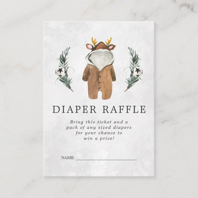Tarjeta De Recepción Billete de Baby Shower Diaper Raffle | Reno (Anverso)