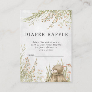 Tarjeta De Recepción Billete de Baby Shower Diaper Raffle   Woodland An