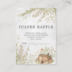 Tarjeta De Recepción Billete de Baby Shower Diaper Raffle   Woodland De