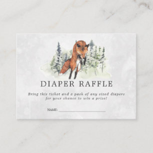 Tarjeta De Recepción Billete de Baby Shower Diaper Raffle   Woodland Fo