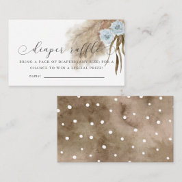 Tarjeta De Recepción Billete de baraja de Baby Shower azul pampas