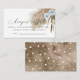 Tarjeta De Recepción Billete de baraja de Baby Shower azul pampas