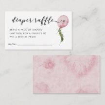 Billete de baraja de Baby Shower con globo rosa