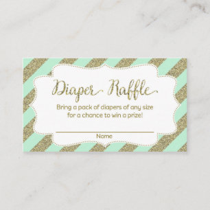 Tarjeta De Recepción Billete de baraja para pañales Baby Shower Mint y 