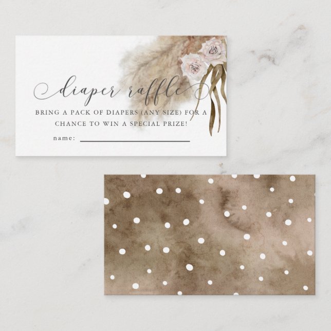 Tarjeta De Recepción Billete de baraja rosada Baby Shower Diaper pass (Anverso / Reverso)