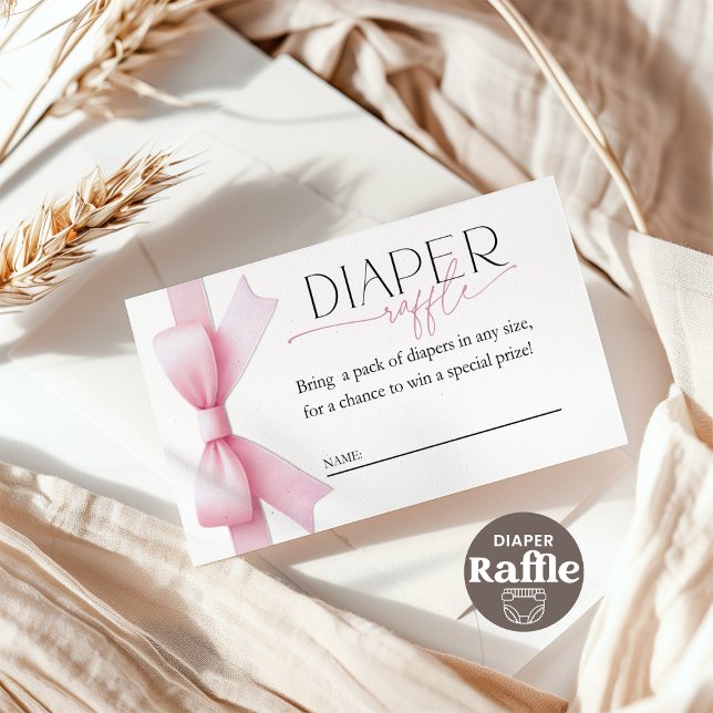 Tarjeta De Recepción Billete de baraja rosada Coquette Baby Shower Diap (Subido por el creador)