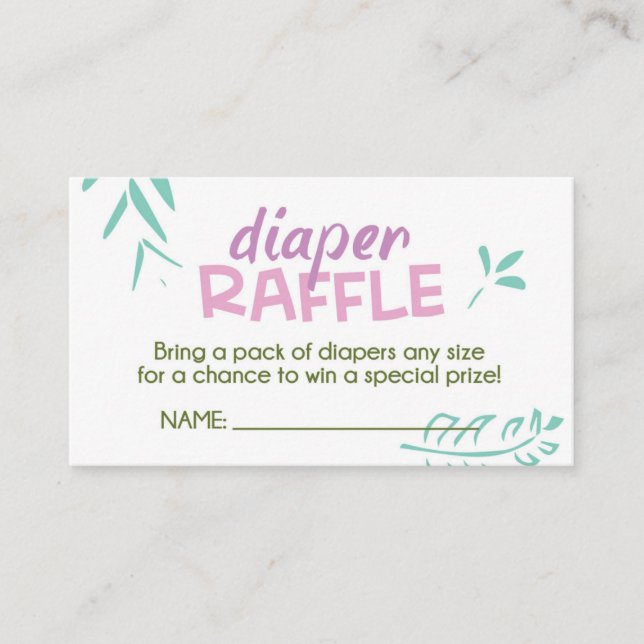 Tarjeta De Recepción Billete de barrido de pañal de jungla rosa (Anverso)