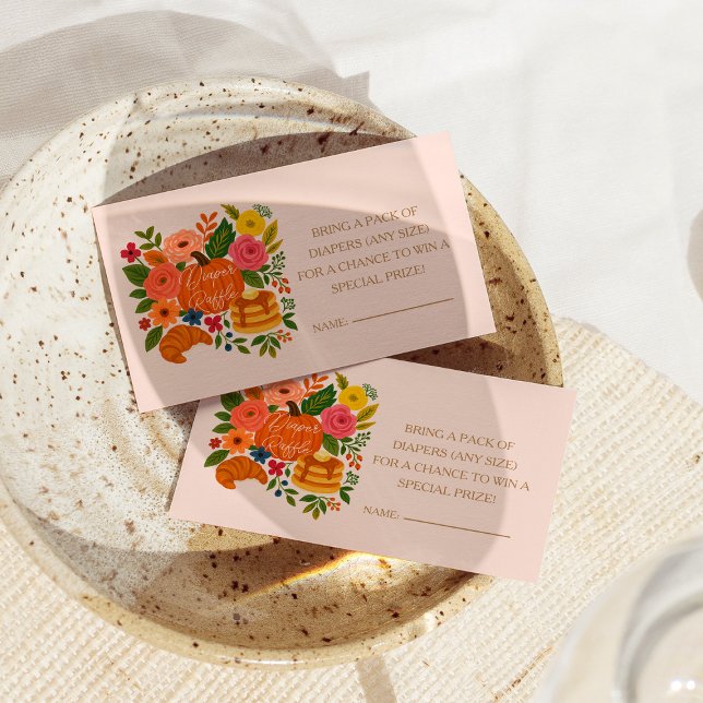 Tarjeta De Recepción Billete de calabaza rosa Baby Shower Diaper Raffle (Subido por el creador)