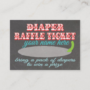 Tarjeta De Recepción Billete de Chalkboard Diaper Raffle