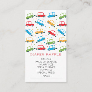 Tarjeta De Recepción Billete de coche brillante Baby Shower Diaper Raff
