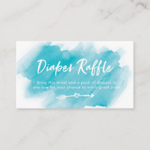Tarjeta De Recepción Billete de Diaper Raffle   Azul acuático
