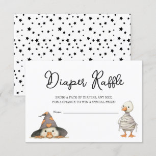 Tarjeta De Recepción Billete de Diaper Raffle halloween ganso Baby Show