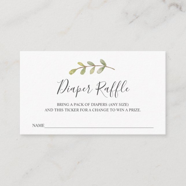 Tarjeta De Recepción Billete de Diaper Raffle para Baby Shower (Anverso)