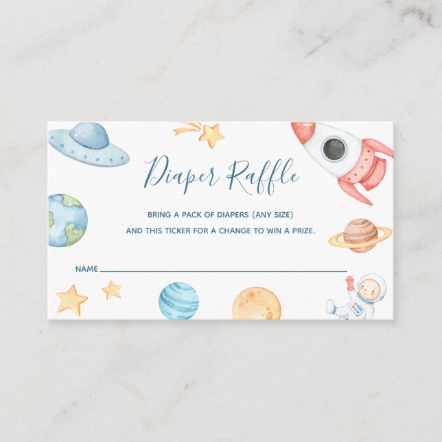Tarjeta De Recepción Billete de Diaper Raffle para Baby Shower (Anverso)