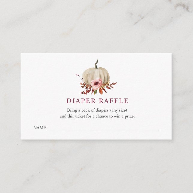Tarjeta De Recepción Billete de Diaper Raffle para Baby Shower (Anverso)