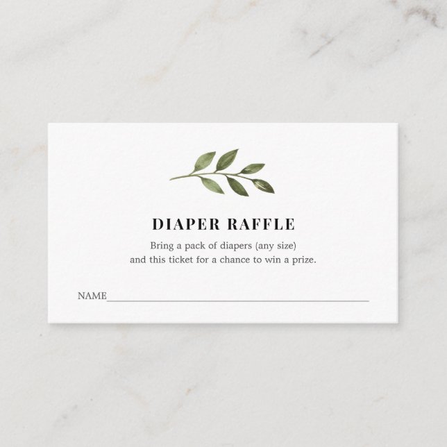 Tarjeta De Recepción Billete de Diaper Raffle para Baby Shower (Anverso)