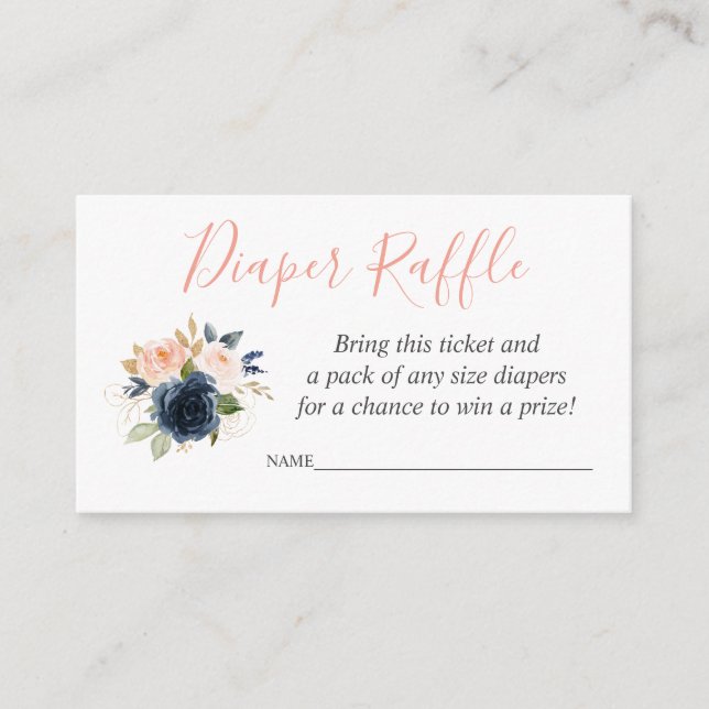 Tarjeta De Recepción Billete de Diaper Raffle para Baby Shower (Anverso)