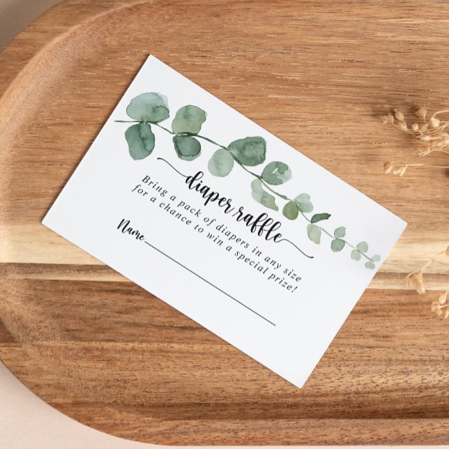 Tarjeta De Recepción Billete de Eucalyptus Diaper Raffle Green Delight (Subido por el creador)