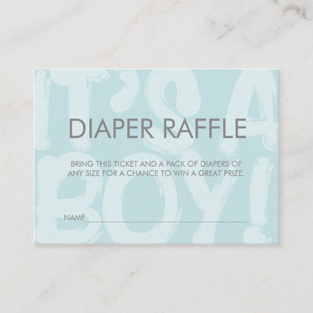 Tarjeta De Recepción Billete de graffiti azul Baby Shower Diaper Raffle (Anverso)