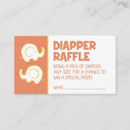 Tarjeta De Recepción Billete de naranja Elephant Diaper Raffle