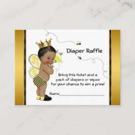 Tarjeta De Recepción Billete de niño afroamericano Bee Diaper Raffle