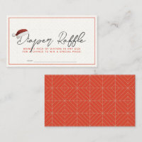 Billete de pañal Baby Shower de Santa Hat Raffle