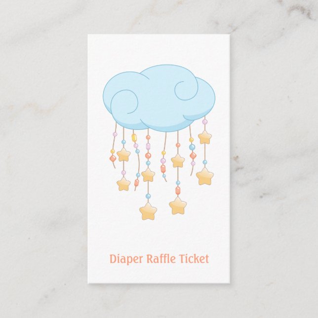 Tarjeta De Recepción Billete de pañal Baby Shower para Cloud Mobile Raf (Anverso)